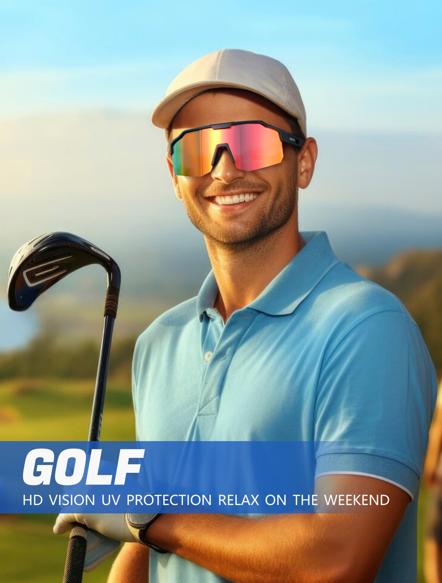 GREENTREEN Sports Sunglasses for Men Women: Lightweight Frame Blocks Harmful UVA and UVB rays lenses -Ideal for outdoor running te pickleball Tennis and golf