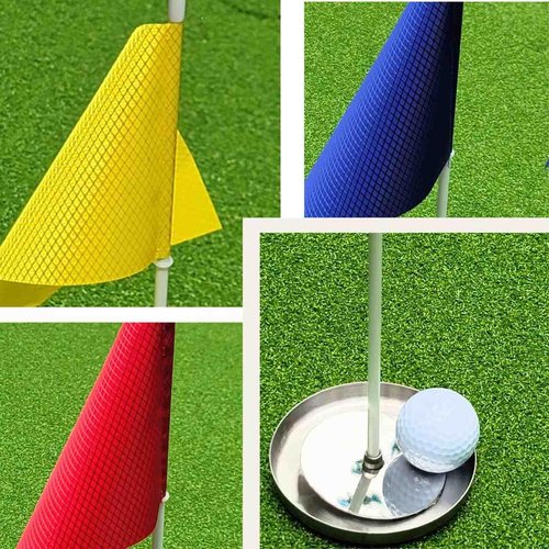 Putting Cup Metal with Flag Golf Training Hole for Golf Putting Green Indoor Outdoor