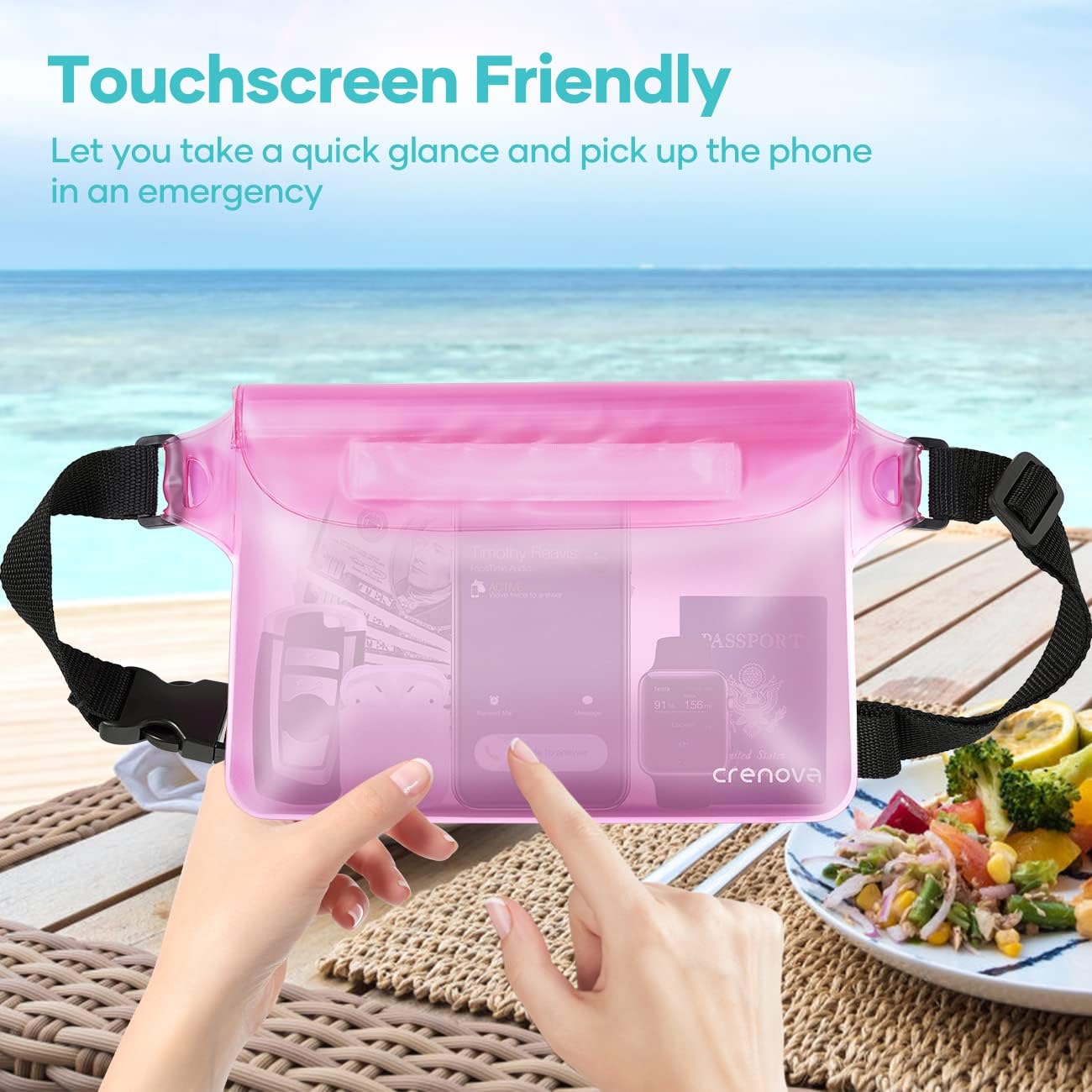 Skiennix Waterproof Fanny Pack - Sandproof Dry Bag for Beach & Travel | Floating Pouch for Phone & Passport