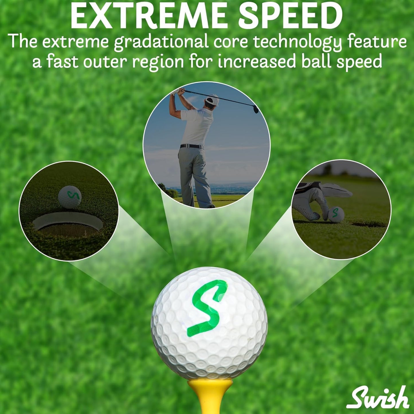 Tharos Distribution Swish Portable Golf Ball Cleaner – Clip-On Golf Accessory for Bag or Cart – Perfect Golf Gift (Pink)