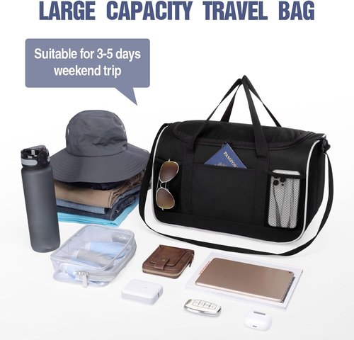 BuyAgain Duffle Bag - 17" Small Travel Gym Bag | Lightweight & Versatile Carry-On
