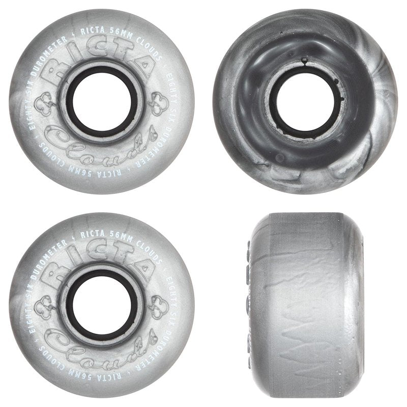 Ricta 56mm Clouds Metallic Silver 86a Skateboard Wheels