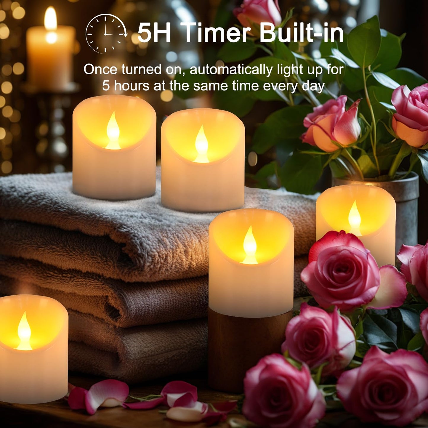 3"x3" Flickering Flameless Candles, Realistic LED Candles, Battery Operated Candles with Remote and Timers, Real Wax Electric Fake Pillar Candles for Festival Wedding Home Party Decor -2Pack