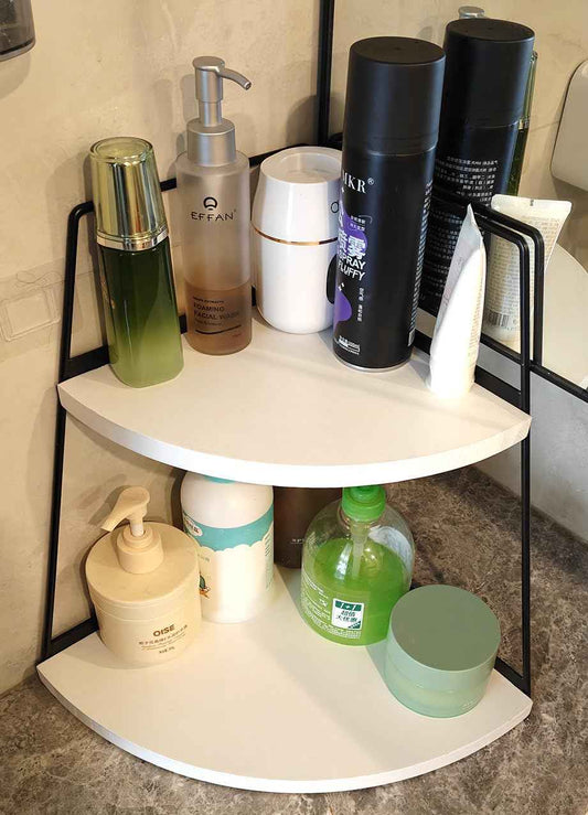 2 Tier Bathroom Counter Organizer,Standing Rack Cosmetic Holder,Wood Bathroom Organizer,Vanity Organizer Bathroom Counter Tray,for Bathroom,Bedroom (White)