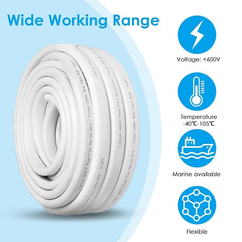 Duplex Marine Wire - 4 Gauge Tinned Copper Boat Cable | 6ft OFC for Automotive & Solar Use