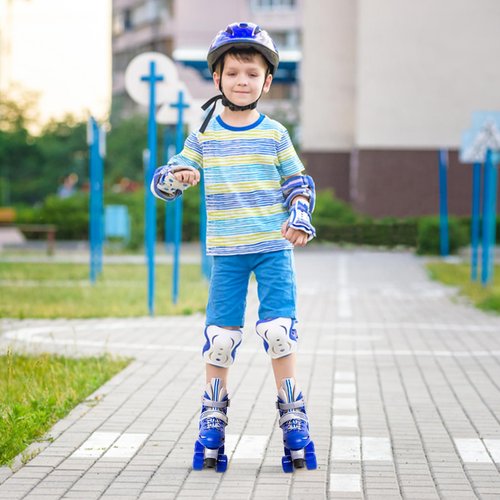 Fotoumgl Rainbow Toddler Roller Skates - Size 4 Adjustable | Light Up Quad Skates for Girls & Boys Beginners Aged 3-12