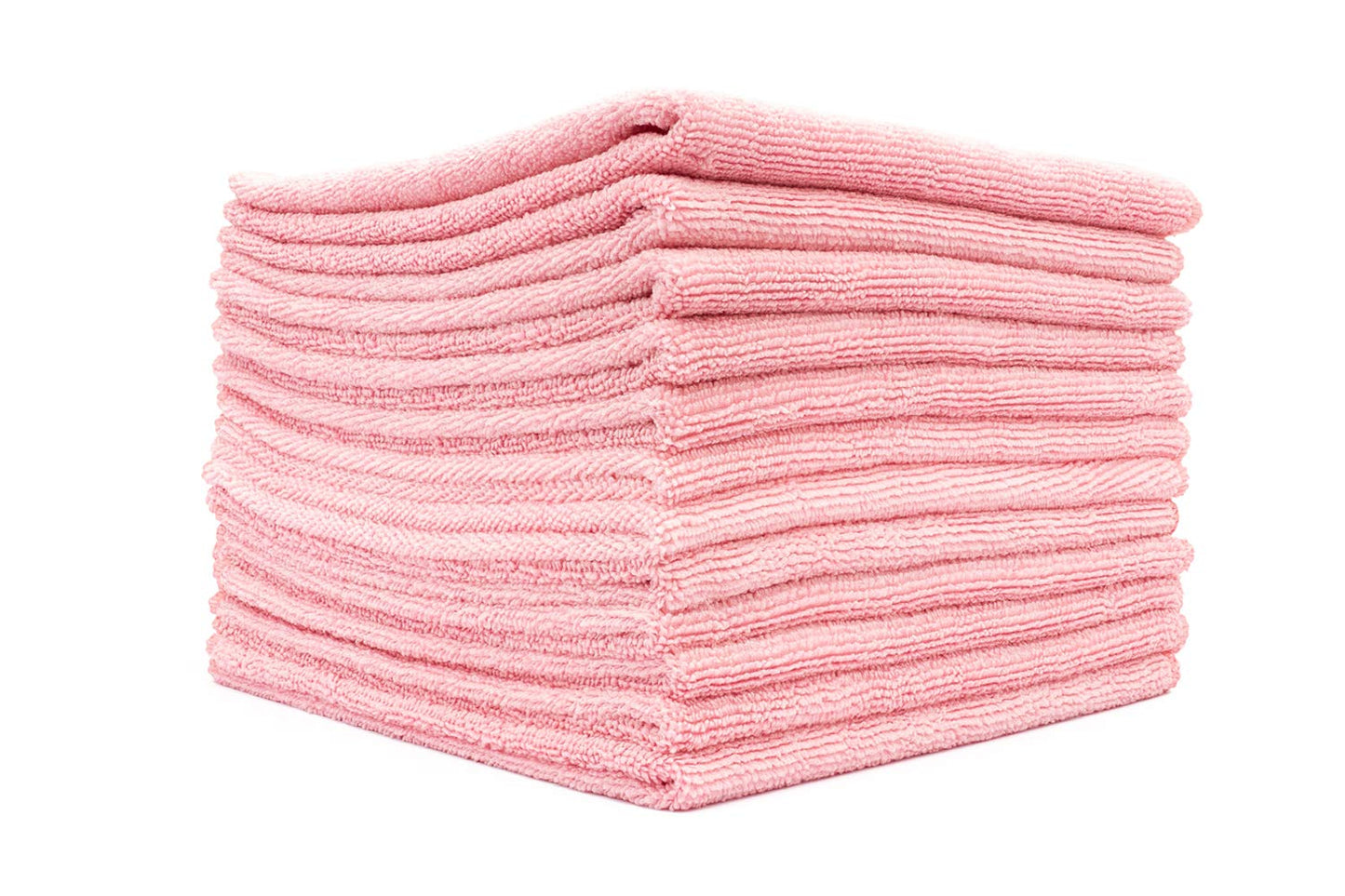 The Rag Company - All-Purpose Microfiber Terry Cleaning Towels - Commercial Grade, Highly Absorbent, Lint-Free, Streak-Free, Kitchens, Bathrooms, Offices, 300gsm, 12in x 12in, Pink (12-Pack)