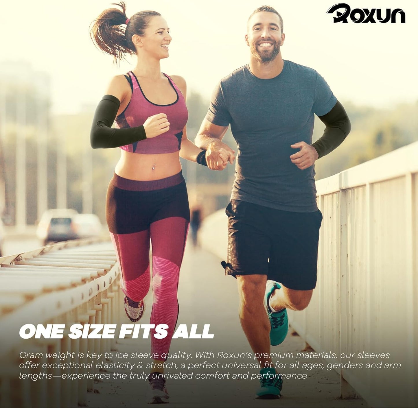 ROXUN Cooling Arm Sleeves - UV Sun Protection & Compression for Men and Women