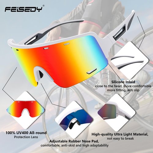 FEISEDY Sports Sunglasses Cycling Glasses Baseball Glasses for Youth Teens UV400 Protection B2974