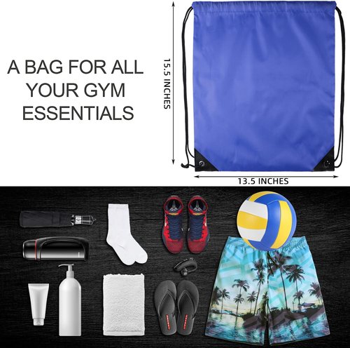 GoodtoU Drawstring Backpack - 48 Pcs Blue Drawstring Bags for Gym & Travel Convenience
