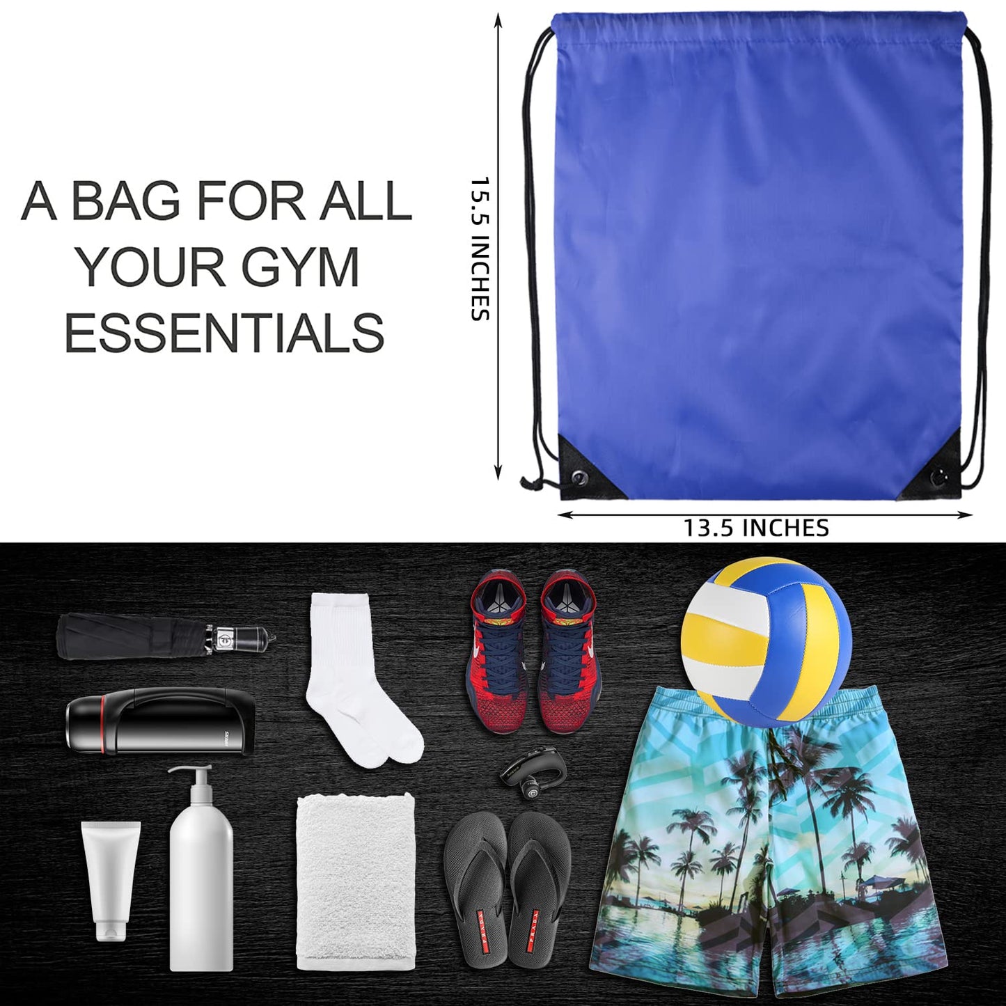 GoodtoU Drawstring Bags - 20 Pcs Cinch Gym Sackpacks for Women & Men, Blue