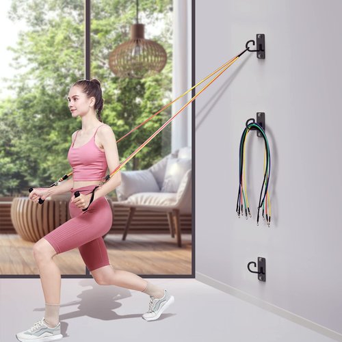 KOMOHOM (3PCS) Wall Mount Workout Anchors,Resistance Band Wall Anchor,Space Saving Wall Mount Workout Anchors for Home Gym Workouts，Body Weight Straps, Suspension Training, Exercise,Stretching,Yoga