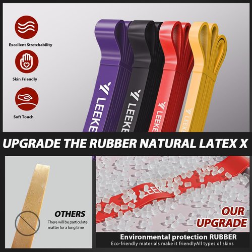 LEEKEY Resistance Bands - Versatile 5-85LB Exercise Bands for Home, Gym, and Travel | Includes Carry Bag