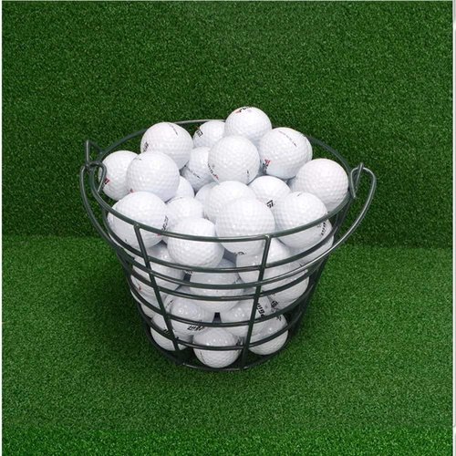 Crestgolf Stainless Metal Golf Basket Golf Ball Container Ball Bucket, Holds 50 Balls.(Golf Balls are Excluded)