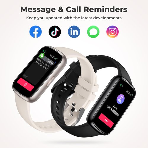 TIFOZEN Fitness Tracker with 24/7 Heart Rate, Blood Oxygen, Sleep Monitor, 3ATM Waterproof Fitness Watch/Smart Watch/Activity Tracker, Pedometer/Step Counter, Calorie Tracker for Women Men, Starlight
