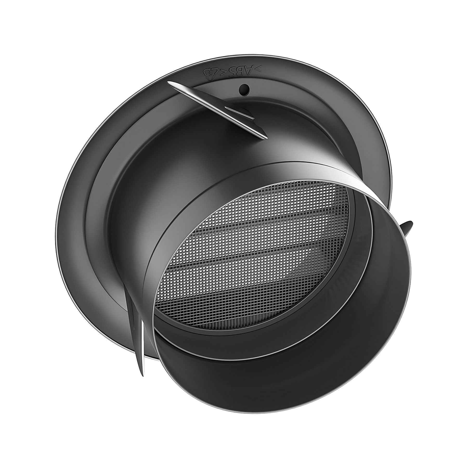 4 Pack 4 Inch Soffit Vent for Exhaust Fan with Built-in Mesh Screen, Black Round Soffit Exhaust Vent Cover ABS Louver Grille Cover, Eve Dryer Vent for Bathroom Office Kitchen (4 pack 4in-black)