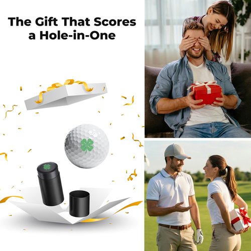 AddAcc Golf Ball Stamp, Self-Inking Marker, Golf Ball Marker, Golf Accessories for Men Golf Stuff Golf Gifts for Men Dad Golfer Golf Gadgets Four Leaf Clover