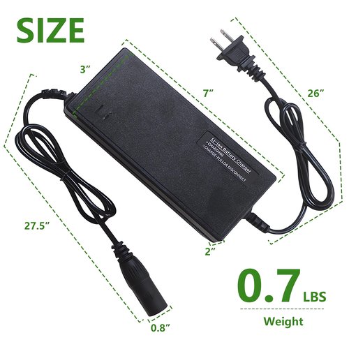 Zylvro Universal Electric Bike Charger, 54.6V, 2AH, for 48V Lithium Battery, for DeepPower K301/ E14 / DTTZH/ASKGO/APYEAR/LELEKUAI and Other E-Bike, Black