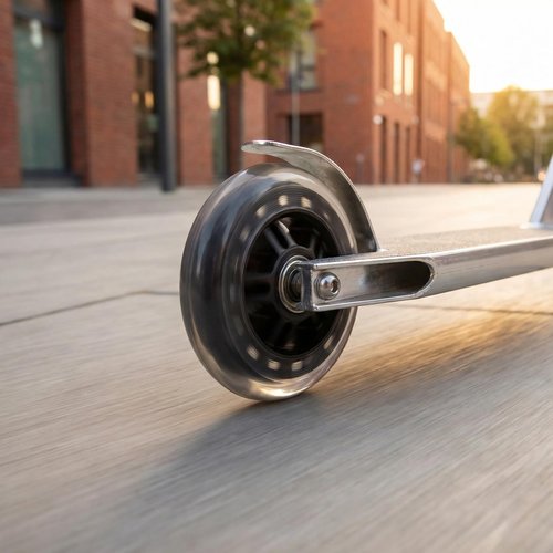 100mm Scooter Wheels (Pair) - Compatible with Most Setups, Pre-installed ABEC-7 Bearings, 24mm Width Pro Stunt Wheels, Black