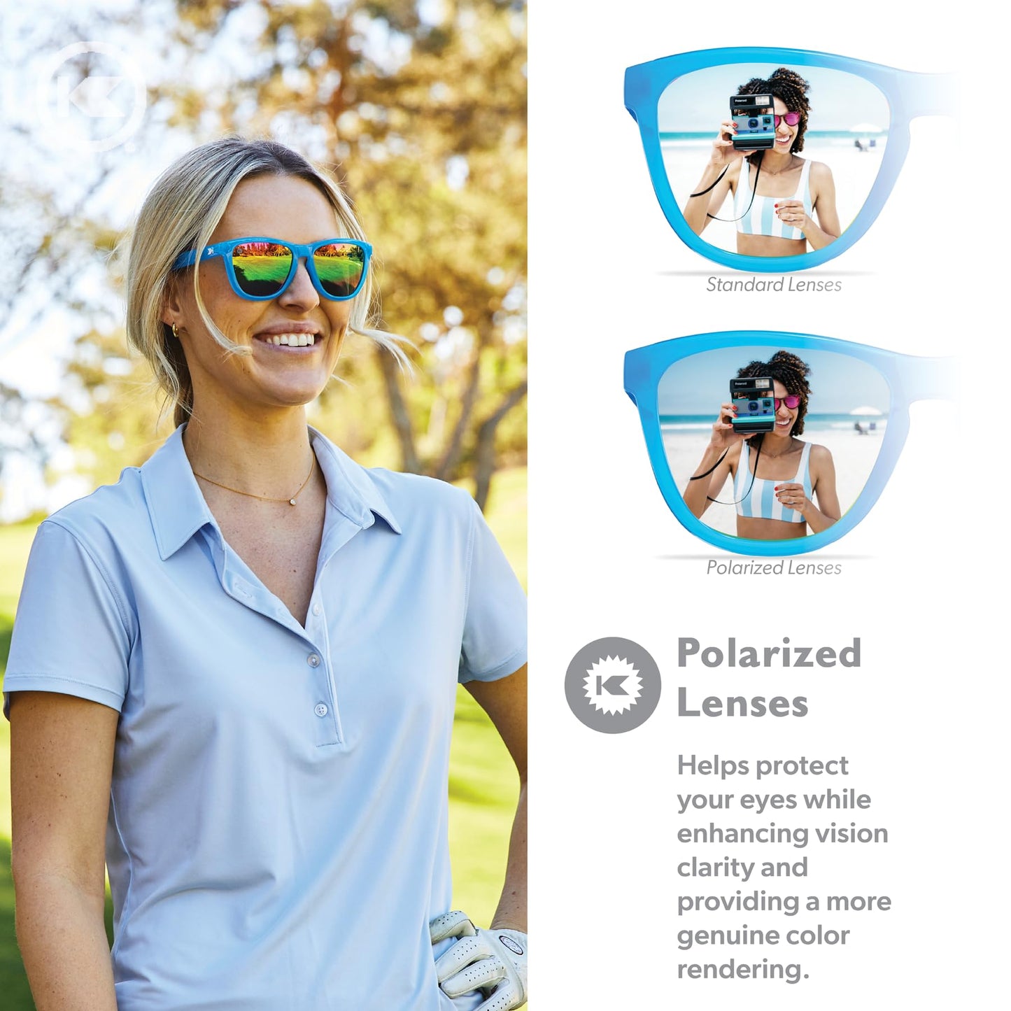 Knockaround Square Polarized Sunglasses for Men & Women - UV400 Protection