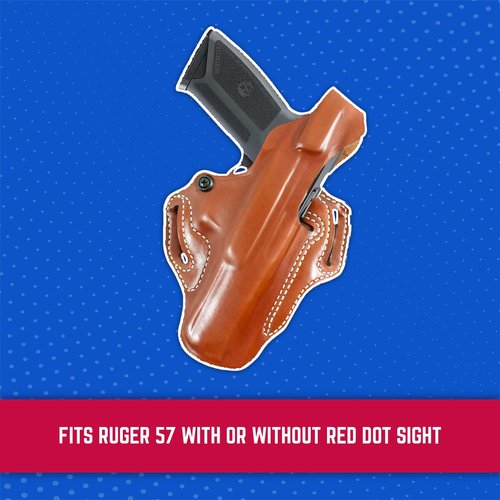 Desantis Thumb Break Mini Slide Holster, Outside The Waistband Gun Holster, Fits RUGER-57 with RED DOT Sight, RUGER-57 Without RED DOT Sight, Adjustable Tension Device, Right-Hand Draw, Tan