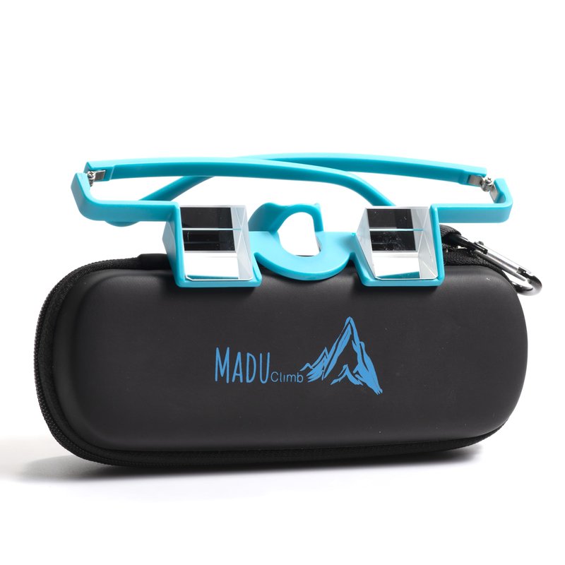 Madu Climb Belay Glasses for Rock & Sport Climbing – Lightweight Prism Glasses for Neck Relief & Clear Belaying with Carry Case (Khaki Green)