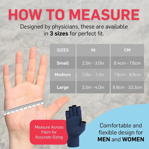 Doctor Developed Compression Gloves - Open-Finger Arthritis Relief for Men & Women | Comfortable Hand Support