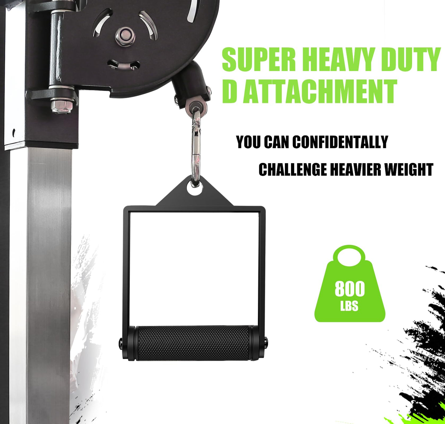 D Handle Cable Attachment, Exercise handles for Gym,Heavy Duty Working Out Handles, Durable Cable handles with Rubber Non-Slip and Comfortable Grip (2 PCS)