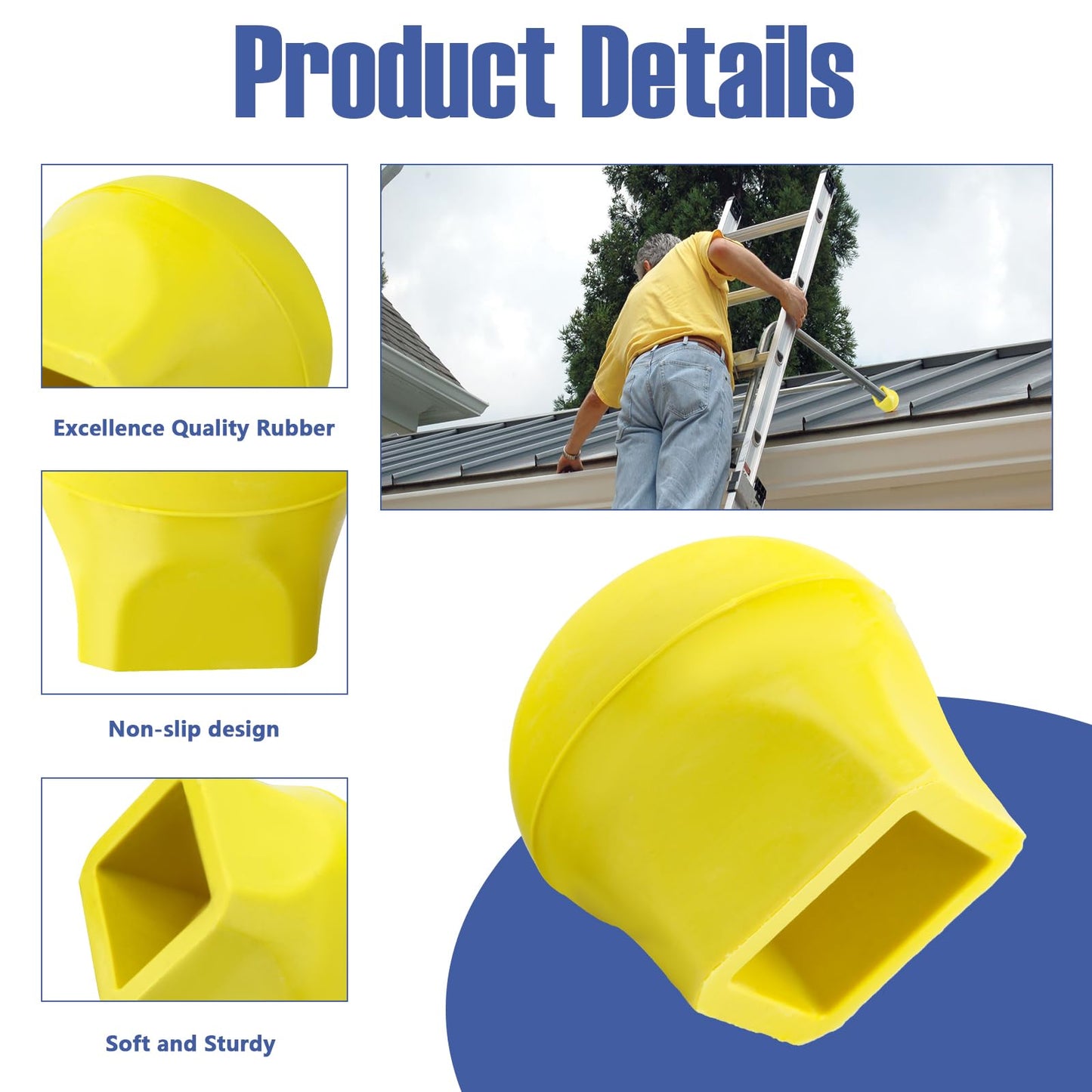 showingo Ladder Stabilizer Bumpers Replacement for Werner Extension Ladder Stabilizer Rubber End Caps,Ladder Standoff Protective Covers Ladder Mitts Ladder Stabilizer Pads Non-Slipa 2 Pack