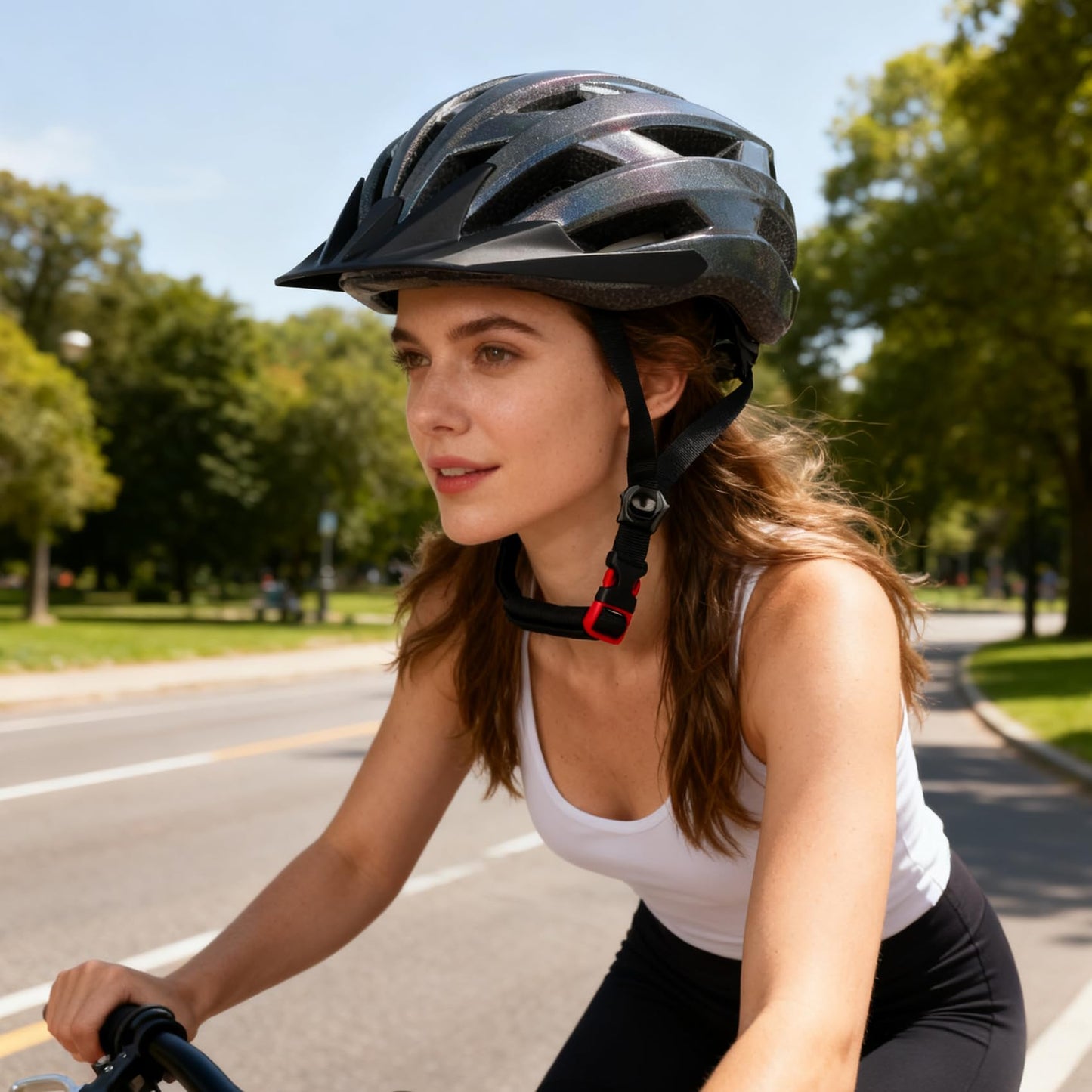 Bike Helmet for Adults Women Men Youth Kids, Lightweight Mountain Road Bicycle Cycling Helmets with Adjustable Dial, 2 Detachable Visor