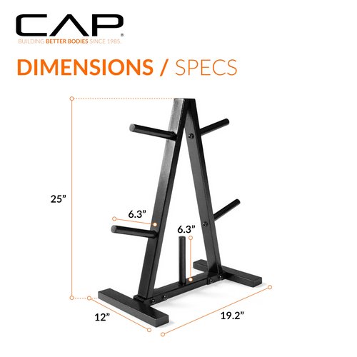 CAP Barbell 1-Inch Plate Tree Rack, Black