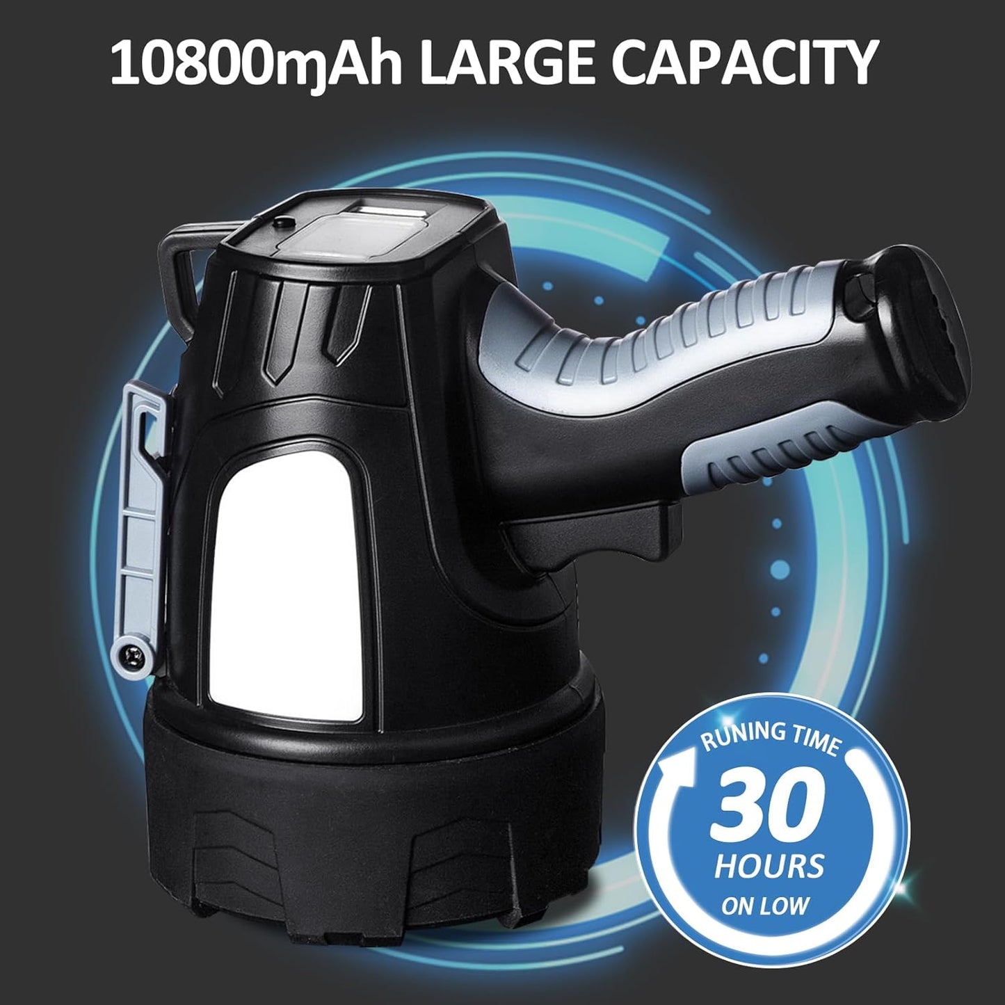 99,000 Lumen Rechargeable LED Spotlight with Tripod | 6 Modes & 30H Runtime for Outdoor Adventures
