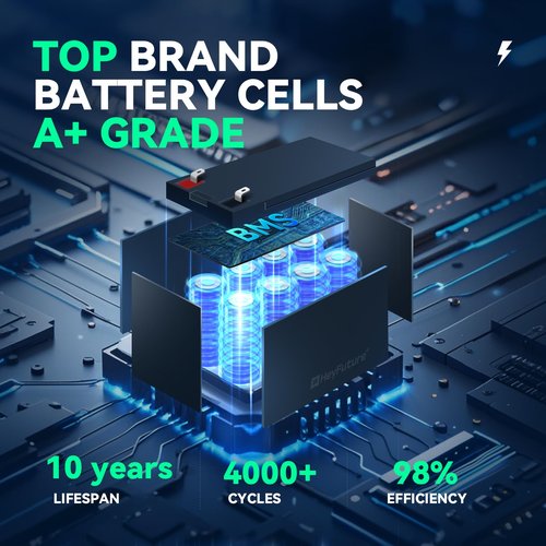 HeyFuture 24V 6Ah LiFePO4 Battery Pack, Built-in 10A BMS, Rechargeable Deep Cycle Lithium Battery, 24V 6000mAh for Backup Systems, Solar Storage, UPS, Emergency Equipment