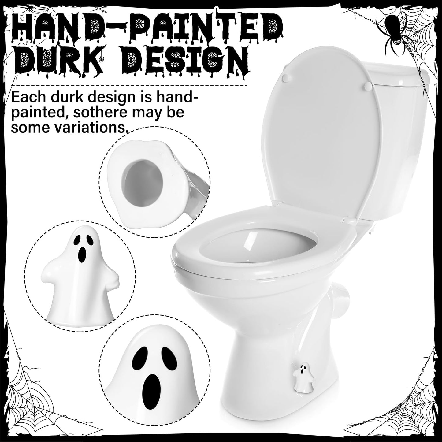 Wonderjune 2 Pack Toilet Bolt Caps Decorative Toilet Bolt Screw Covers Ceramic Cute Bathroom Decor Fun Themed Gadgets Bathroom Replacement Parts