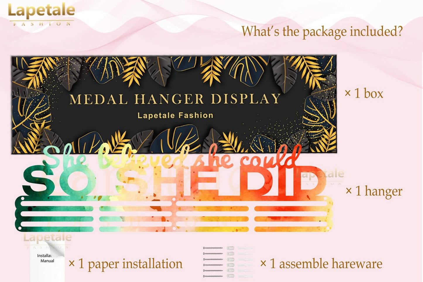 Race Medal Holder Wall Hanger,Marathon Medal Display and Runner Medal Hanger Display,Bib Running Medal Display, Running Medal Hanger Display,Medal Holder for Wall, Sports Medal Hanger Display Gifts