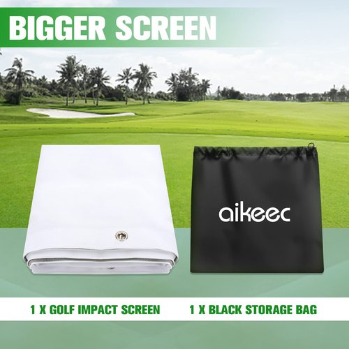 aikeec Golf Simulator Impact Screen: Ultra Clear Golf Impact Screen for Indoor Golf Training, 10 ft x 8.5 ft Impact Screen for Home Projector Practice with 38 pcs Grommet Holes
