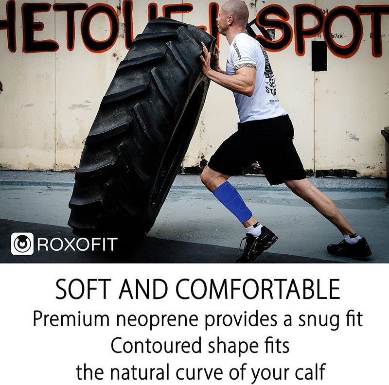 ROXOFIT Calf Brace for Torn Calf Muscle and Shin Splint Relief - Shin Splint Brace - Compression Sleeves for Women Calf Compression Sleeve Men, Shin Splint Compression Sleeve, Compression Calf Sleeve Women, Calf Compression Sleeve Women, Calf Sleeves for