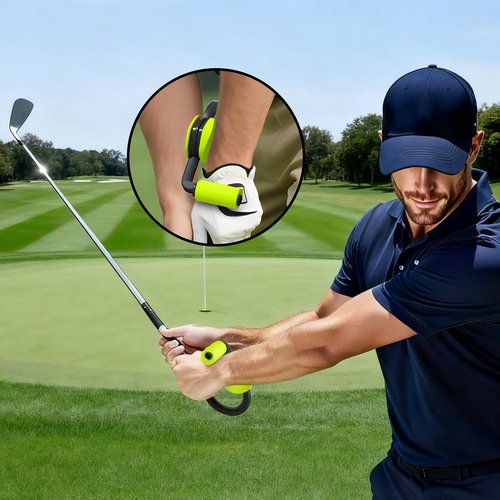 LGRAHED Golf Swing Trainer with Golf Swing Training Aid, Golf Grip Trainer Enhance Grip Strength Precision, Correct Hand Posture, Wrist Trainer Kit with Arm Band for All Golfers