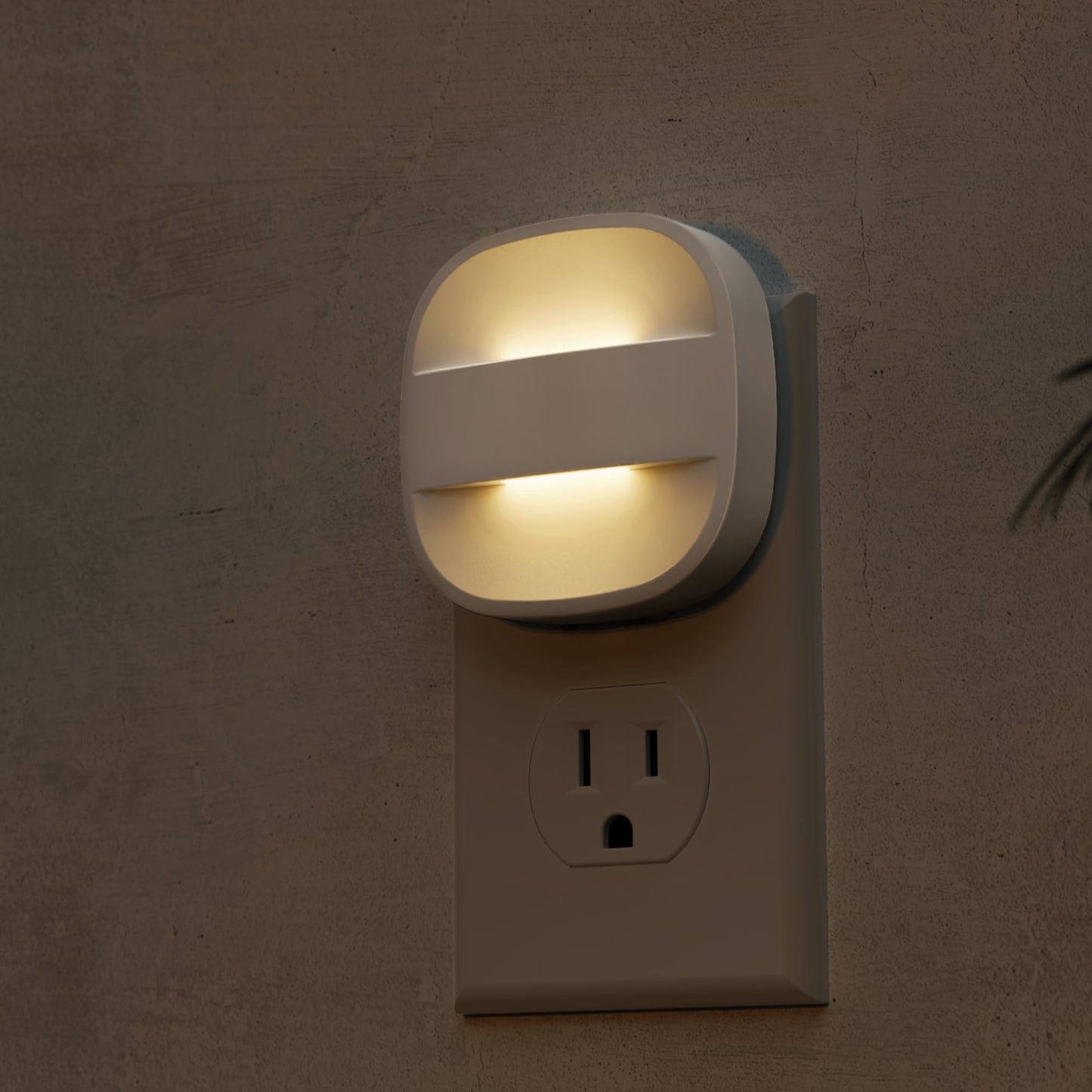 L LOHAS LED Foldable Plug in Night Light 2 Pack, Night Lights Plug into Wall with Dusk to Dawn Sesnor, 2 Brightness Level, Ideal Nightlight for Bathroom, Hallway, Kitchen, 3000K Soft White