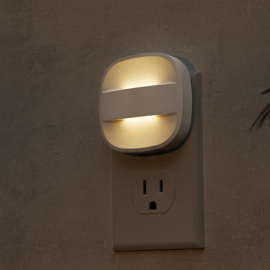 L LOHAS LED Foldable Plug in Night Light 2 Pack, Night Lights Plug into Wall with Dusk to Dawn Sesnor, 2 Brightness Level, Ideal Nightlight for Bathroom, Hallway, Kitchen, 3000K Soft White
