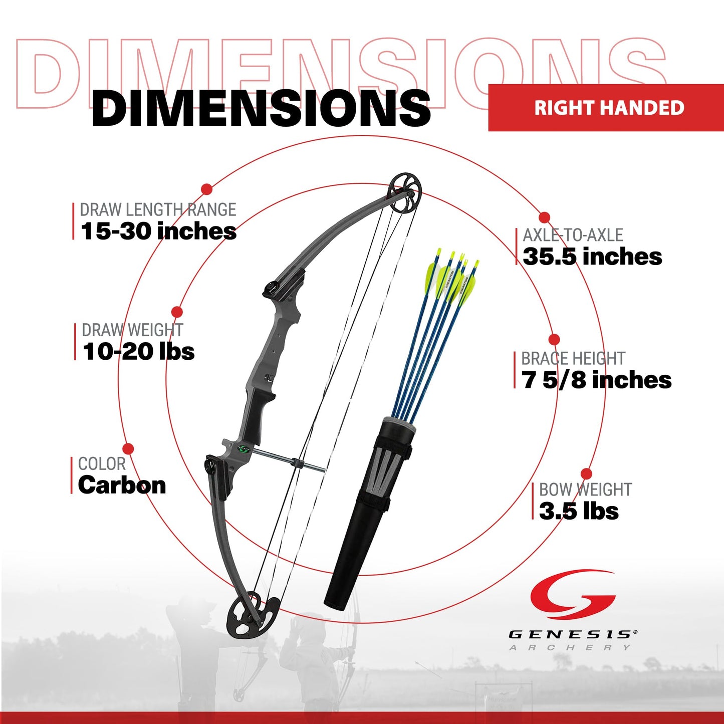 Genesis Original Compound Bow and Arrow Set with Adjustable 15-30 Inch