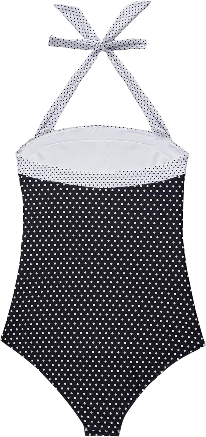 SUUKSESS One Piece Swimsuit - Sexy Tummy Control Halter Design | Retro Bathing Suit for Women
