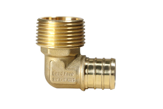 2 Pcs XFITTING Barb Crimp 3/4 Inch Pex Male Elbow, 3/4 Inch Pex Male Threaded Elbow