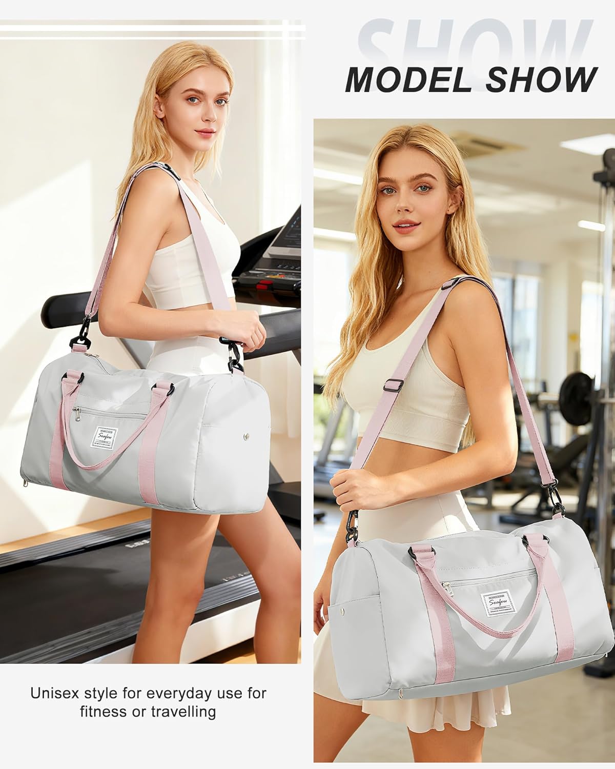 Skiennix Women's Gym Bag - Versatile Travel Duffel Tote for Weekend Getaways | Stylish & Durable