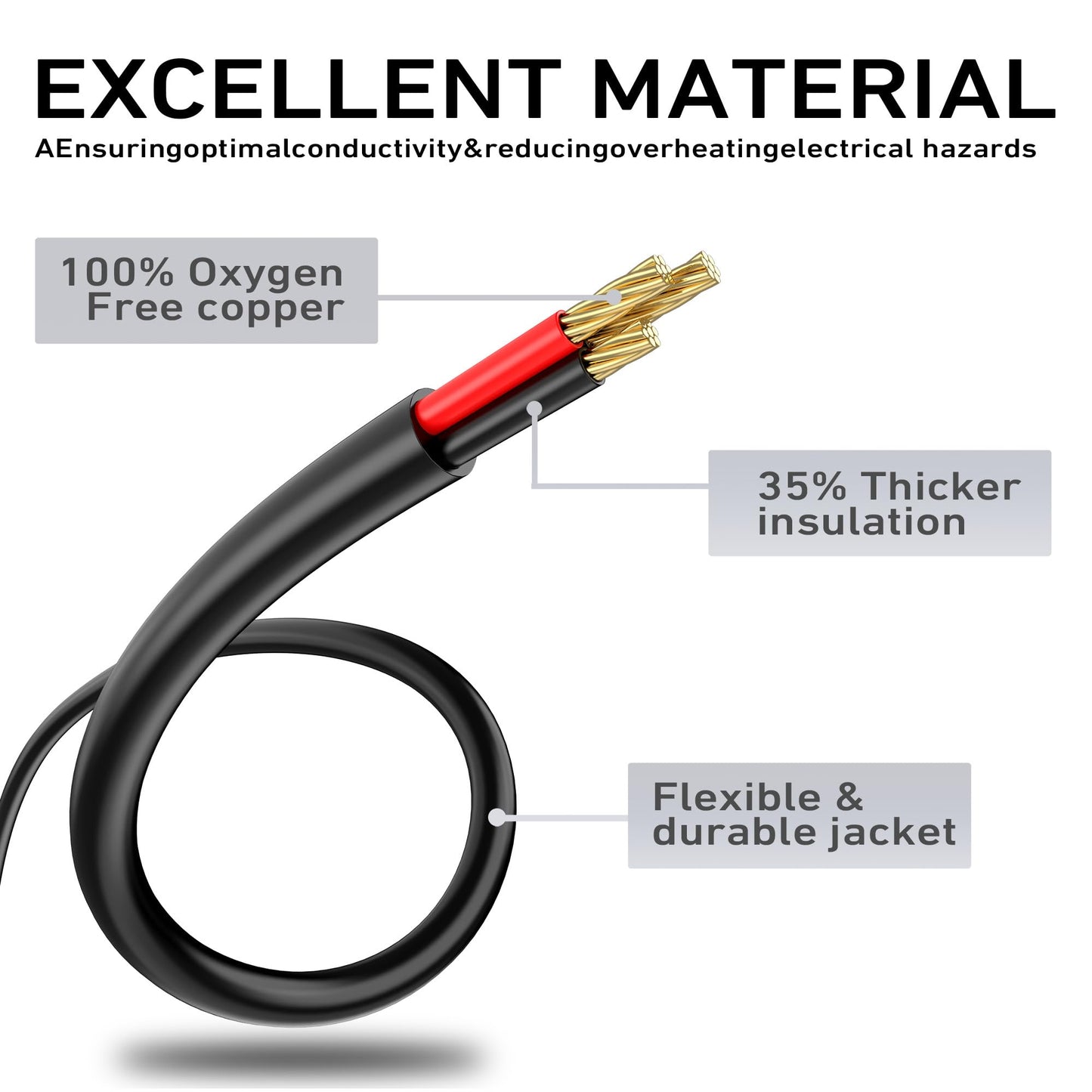 LUCKY TL Indoor Outdoor Extension Cord, 16/3 Gauge Black Short Extension Cord 6ft, Waterproof Flexible Case, Made in Pure Copper, 13A 1625W 16AWG SJTW, 3 Prong Heavy Duty Wire, UL