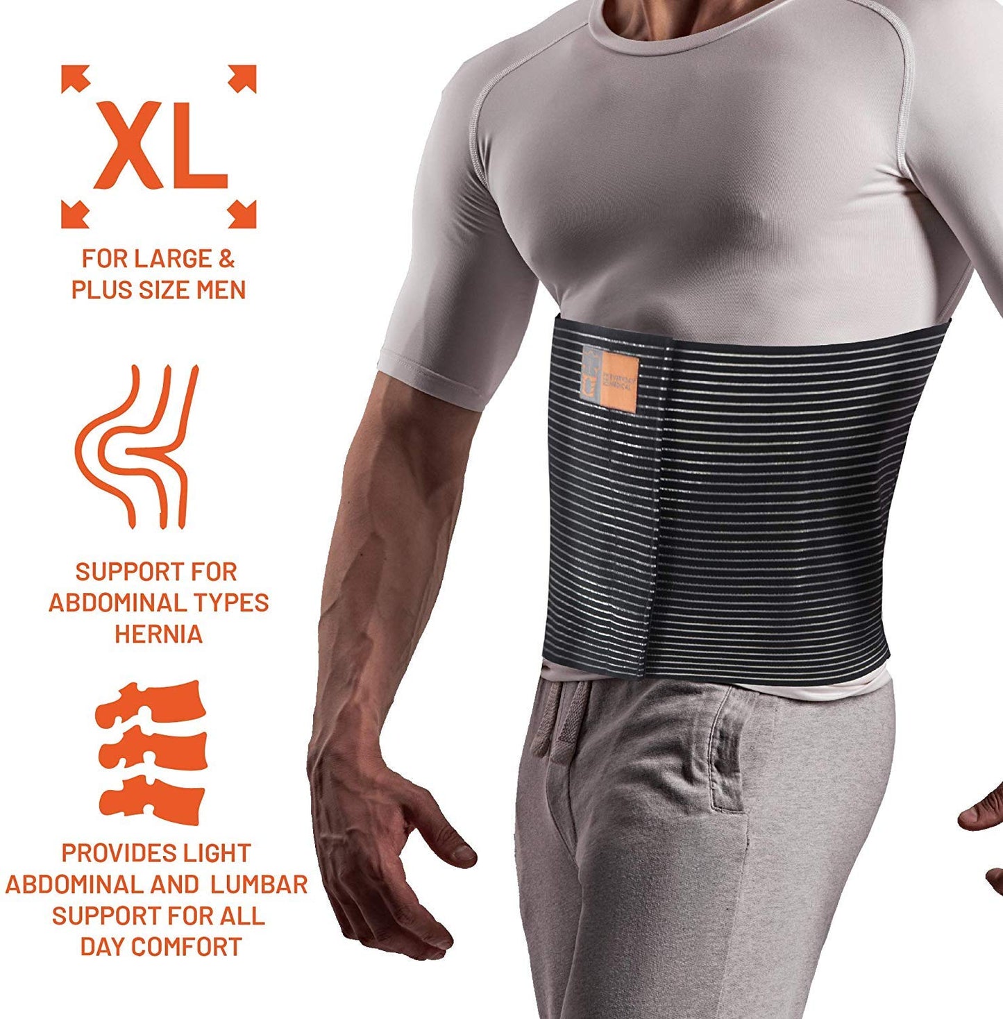 Everyday Medical Plus Size Umbilical Hernia Belt for Women | Hernia Binder for Men | Navel, Ventral & Incisional | Abdominal Support | XXL/2XL