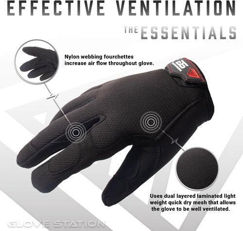Glove Station Heavy Duty Mechanic Work Gloves for Men - Essential Series, Durable & Comfortable