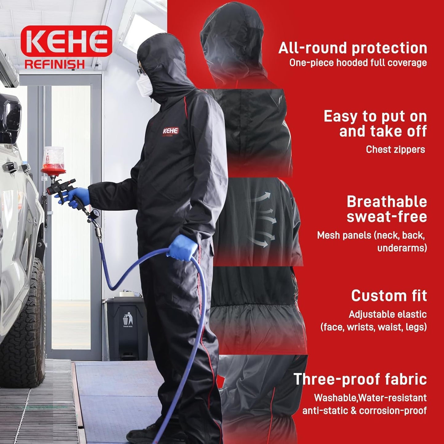 Skiennix Reusable Anti-Static Paint Spray Suit - Protective Coverall for Safe Painting