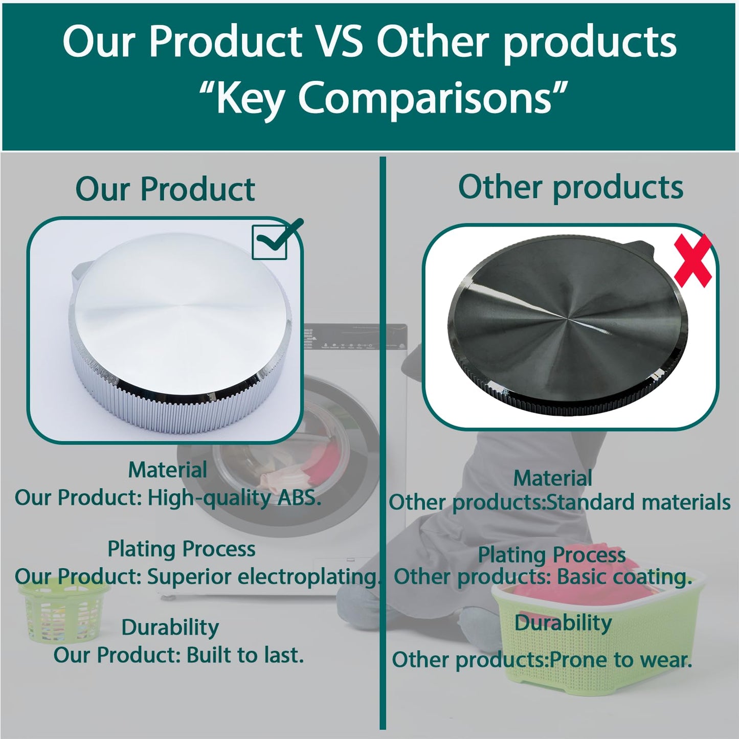 W11675852 Dryer Control Knob (Large) Replacement Compatible with Maytag Whirlpool Washer dryer knob replacement Replace Parts Number W11328381 PS17216137 PD00083286 4980008 AP7215386 EAP17216137