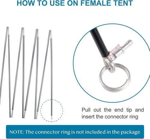 7001 T6 Heated Aluminum Tent Poles by [Brand Name] - Preassembled Replacement Pole, Gray